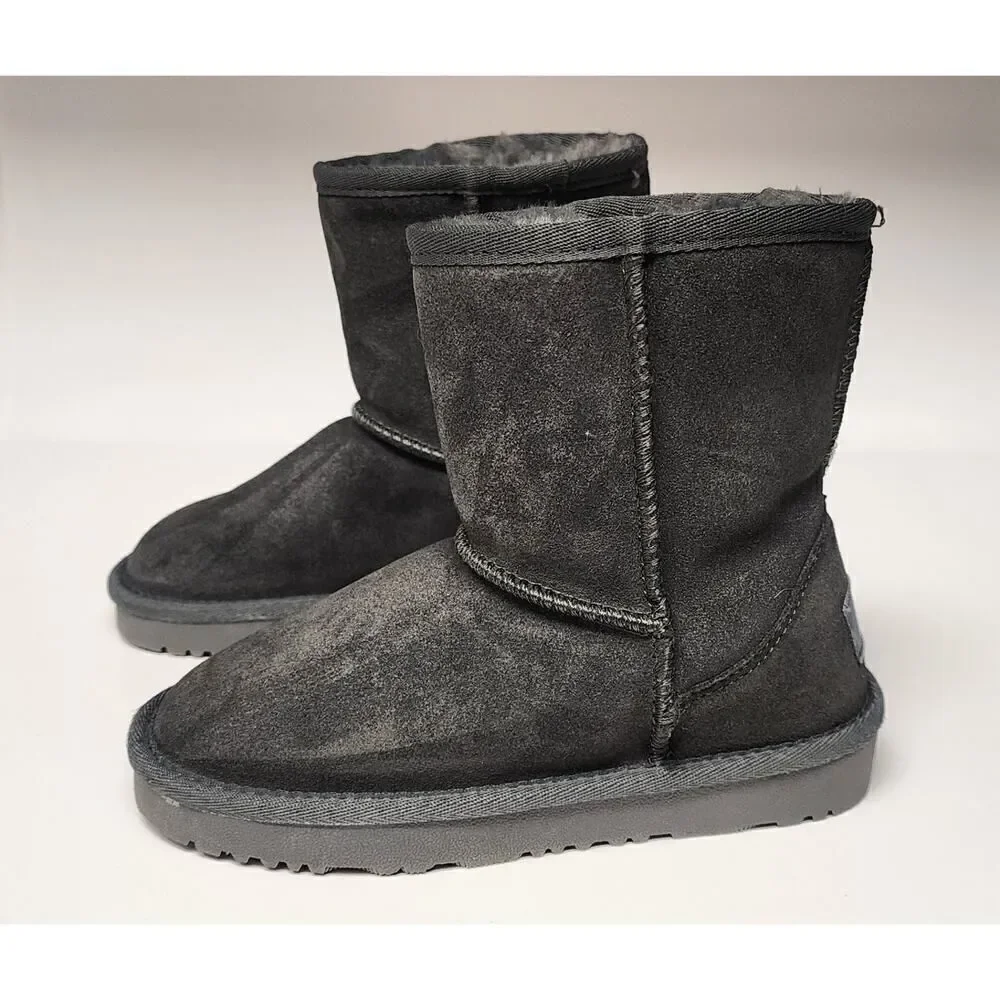 Dream Paris Girls Shorty-K Mid Calf Winter Snow Boots Gray Size 12